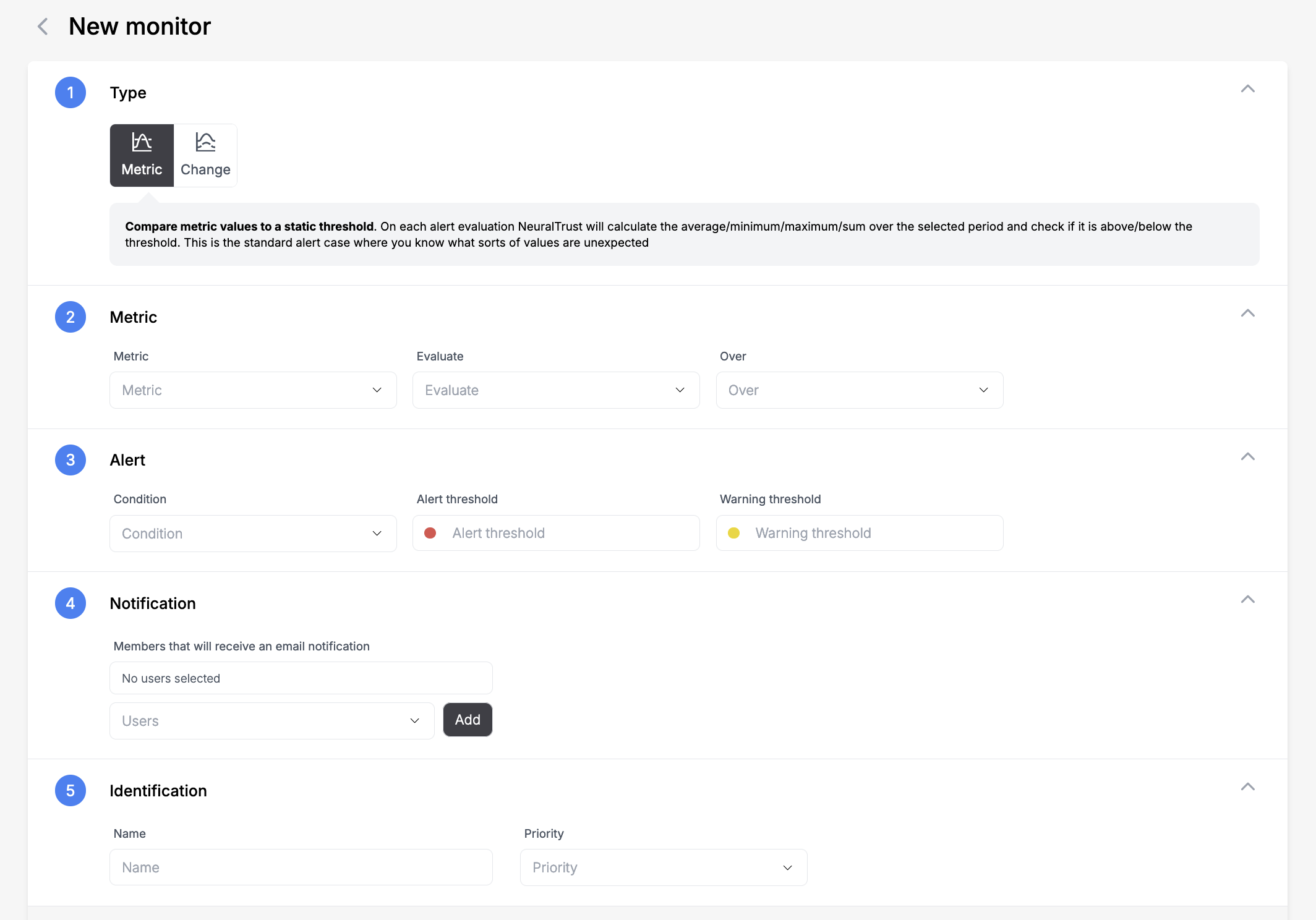 Monitor Creation Interface